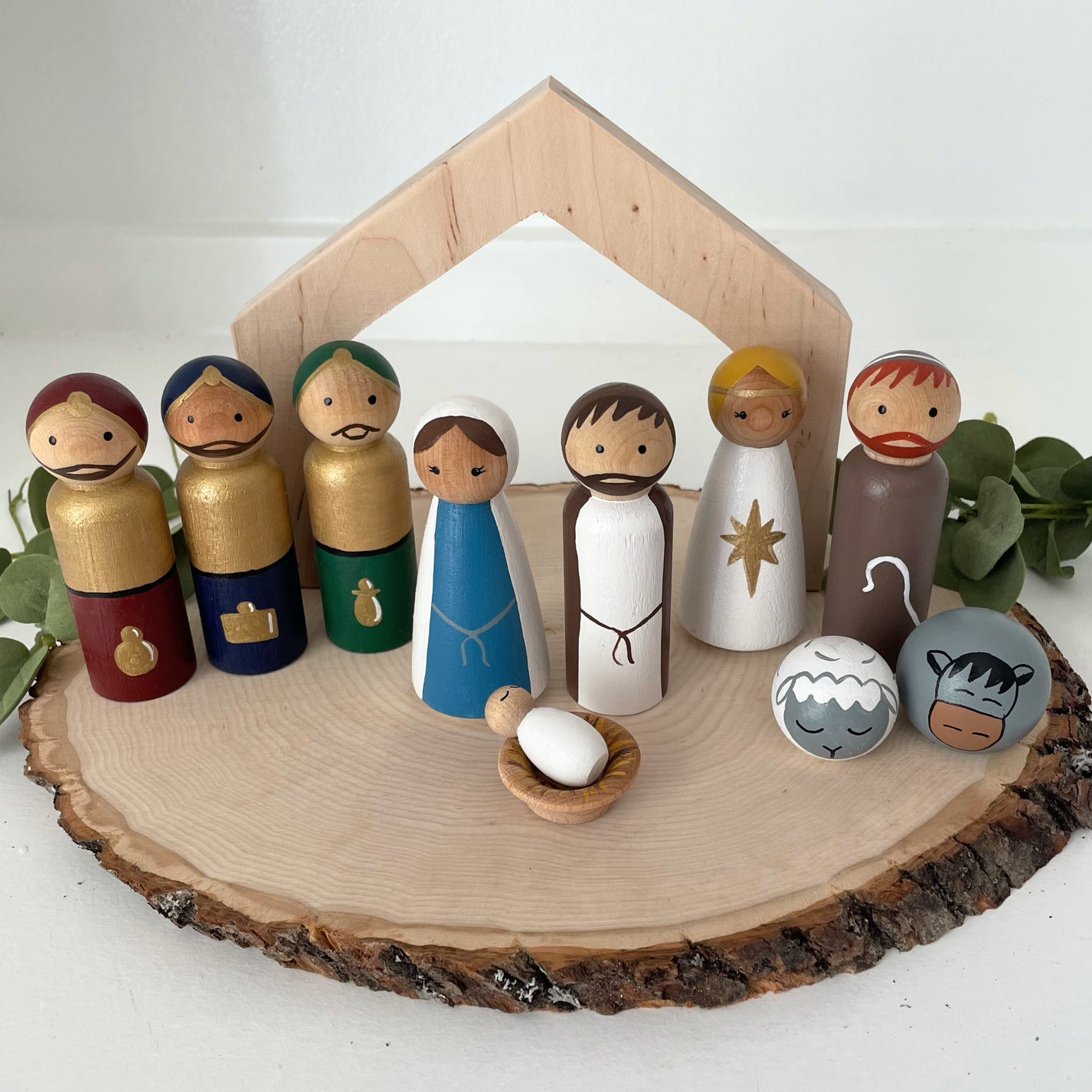 Wooden peg doll Nativity Scene – littlepinedesigns